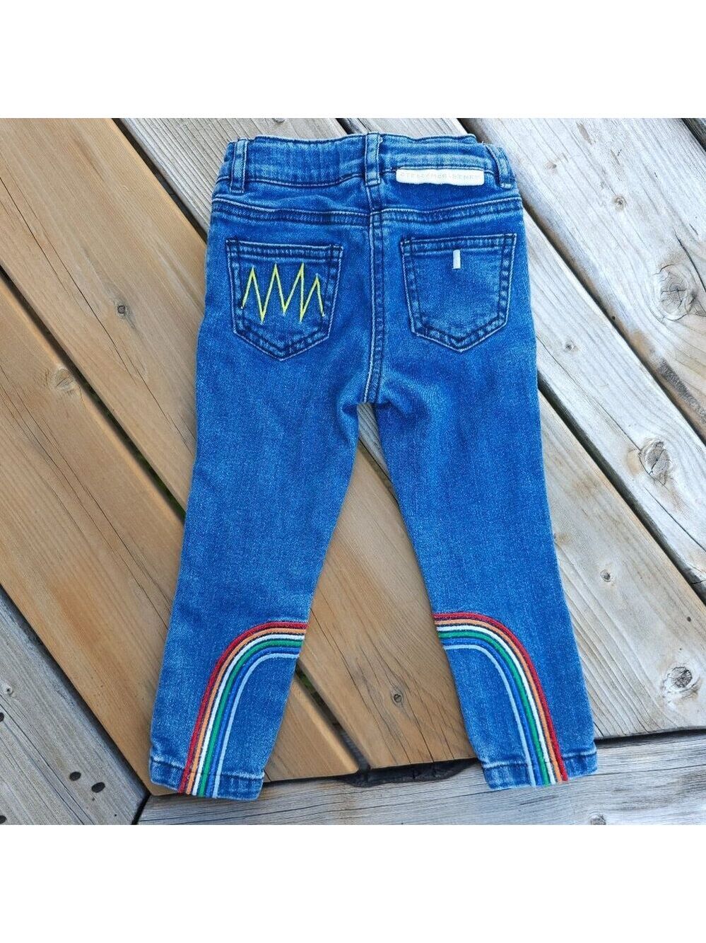 ADORABLE Stella McCartney Girls Rainbow Denim Jeans KIDS 3 Years